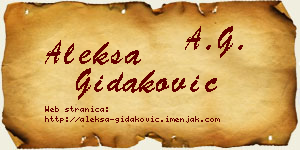 Aleksa Gidaković vizit kartica